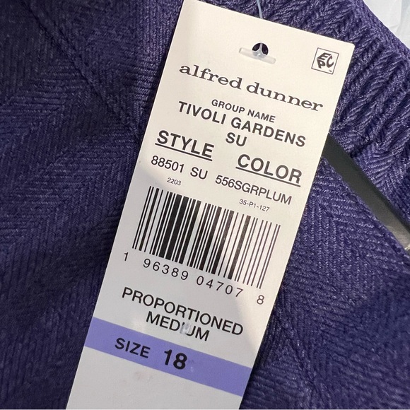 ALFRED DUNNER Tivoli Gardens Pull-On Slacks 88501 Purple Size 18 NWT - Picture 7 of 7